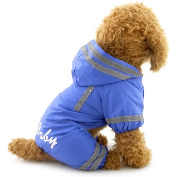 En regnrock för en hund (blå-L)