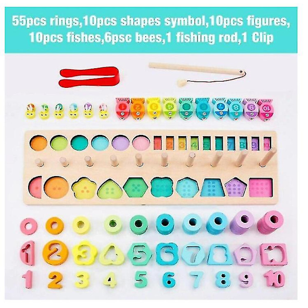 Trä nummer pussel sortering Montessori Toddler Toy Shape