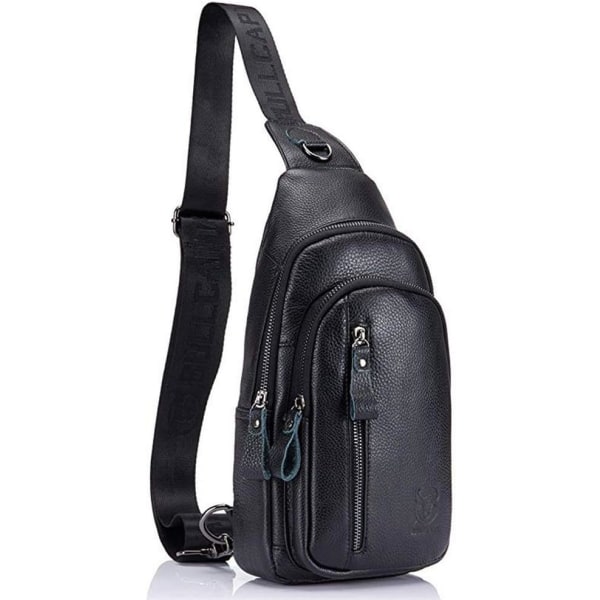 Axelremsväska i läder Crossbody Herr Dam Resor Utomhussporter, Ryggsäck