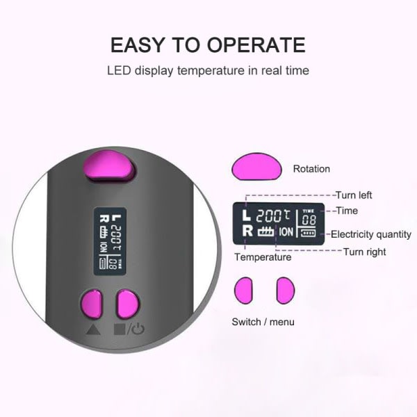 Automatisk LED Automatiska locktång, sladdlösa automatiska locktång USB