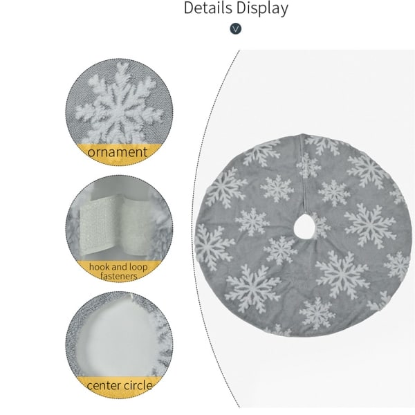 Julgranskjol Snowflake 48/30,7 tum vit plysch 78cm grå