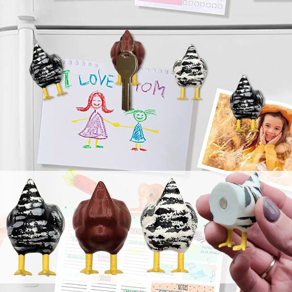 3-pack roliga kylmagneter för kyckling, dekorativa kylskåpsmagneter för whiteboard