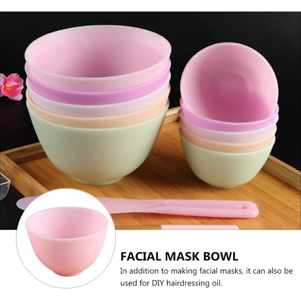 3 st silikon ansiktsblandningsskål DIY Face Bowl (rosa)