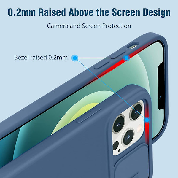 iPhone 12 pro max Slide Camera Protect Cover Blå