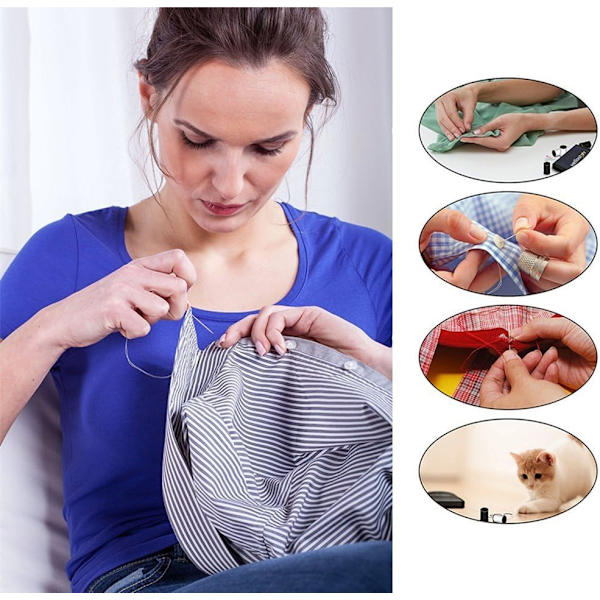 Premium symaskin från 90-talet med case, 24 trådrullar, 1 paket synålar