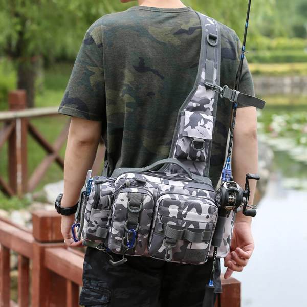 Män kvinnor Fanny Pack Midjeväska Lure Multifunktionell Singelrygg för män Black