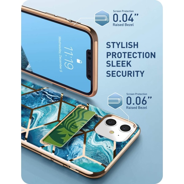 Wallet Slim Designer Wallet Case iPhone 11 Blå