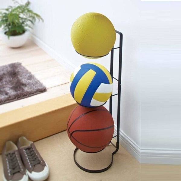 3-lagers avtagbar boll Sportutrustning Organizer Display Stand för volleyboll fotboll basket