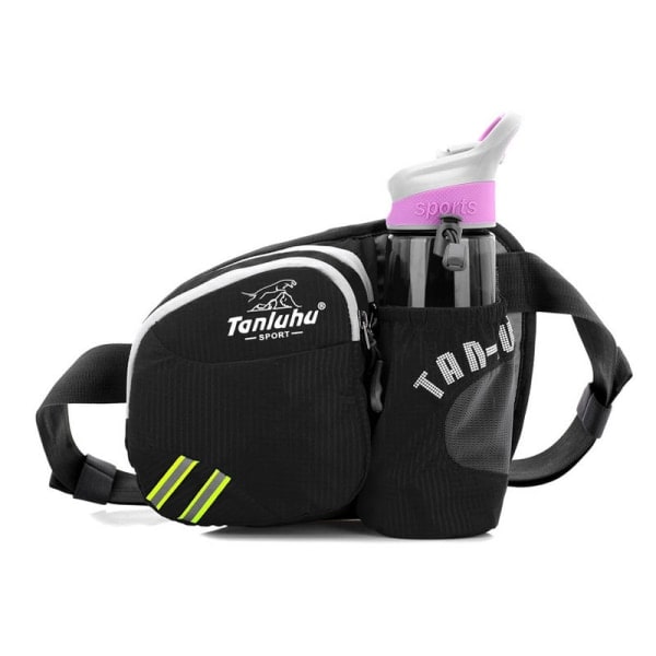 Fannypack med vattenflaskhållare för löpning och hundpromenad Svart