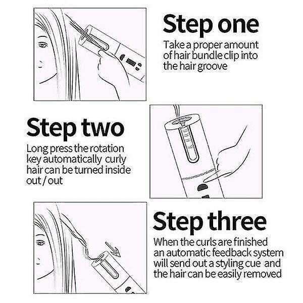 Sladdlös automatisk hårrullare Sladdlös locktång med LCD-skärm