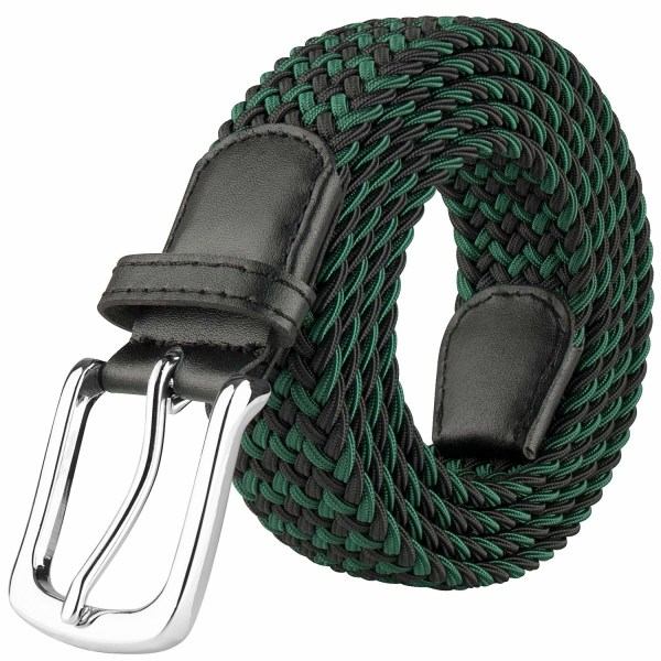 Elastiskt flätat bälte, stretchvävt bälte i presentförpackning (svart 110 cm)