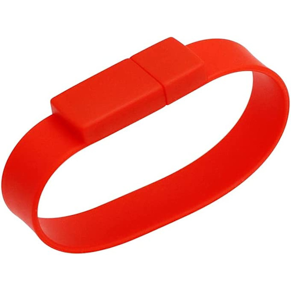 Bärbar vattentät armbandsdesign USB blixt, röd 64GB