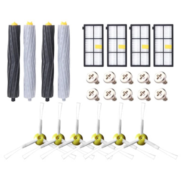 14 reservdelar till Robot 800/900-serien robotdammsugare (6 sidoborstar +4 HEPA-filter)