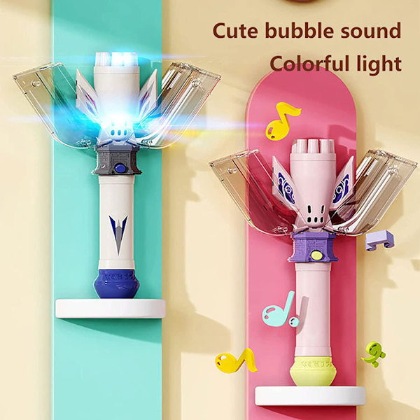 8-håls bubbelpistol, automatisk elektrisk bubbelmaskin blå