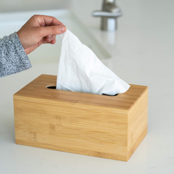 Design Bambu Tissue Box Lock/stil - Modern/minimalistisk stil Passar kort platt Tissue Box...