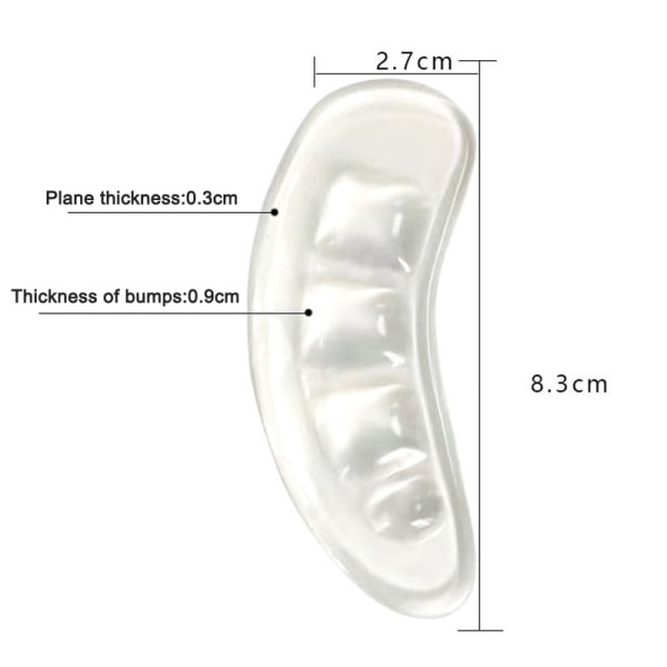 Damskor Silikonpad Anti-Slip Pad Självhäftande front Ett par