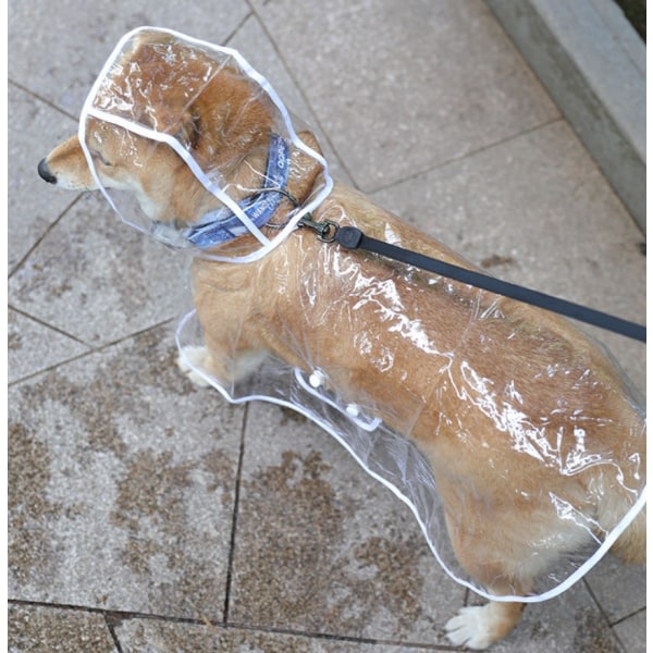 Transparent Pet Regnkläder Valp Vattentät Regnjacka Kläder för hundar 1st (XL)