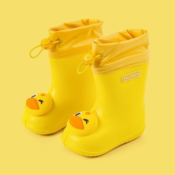Flickor Pojkar Regnstövlar Vattentäta lätta gummistövlar Cute Duck Rain b