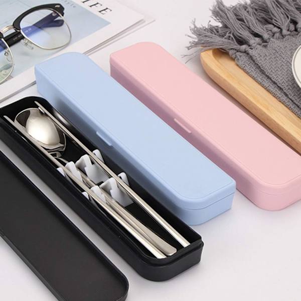 Bo?te De Rangement Portable Pour Couverts,Eco-Friendly Bo?te à Couverts De Voyage,Etui De Papeterie