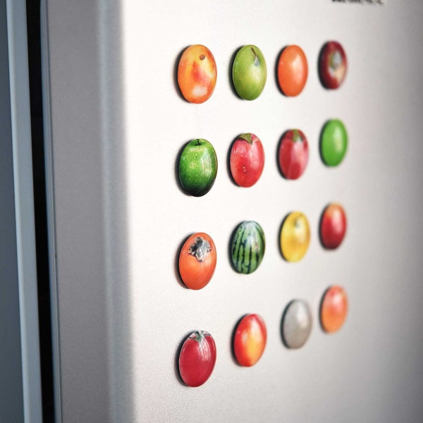 Kylskåpsmagneter - Frukt & Bär - Glas - 8-Pack Multicolor