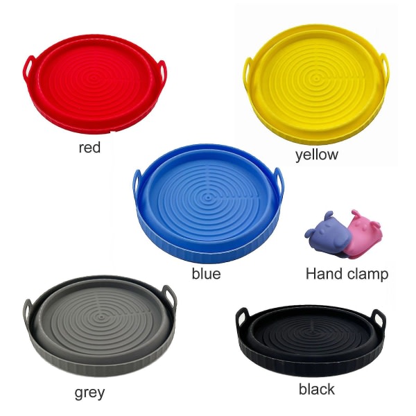 Air Frying Pan Bakpanna Silica Gel Air Frying Pan Hopfällbar Rund Bakning Pa Blue