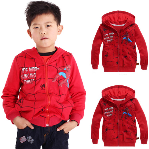 Hoodie för barn Spider-Man Zip Coat Tröja Jacka Toppar Tecknad present 110cm