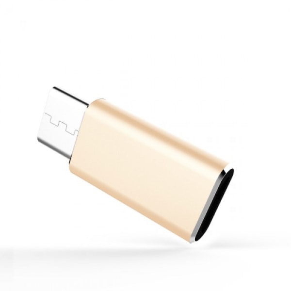 Adapter -USB till USB-C, Aluminium Guld
