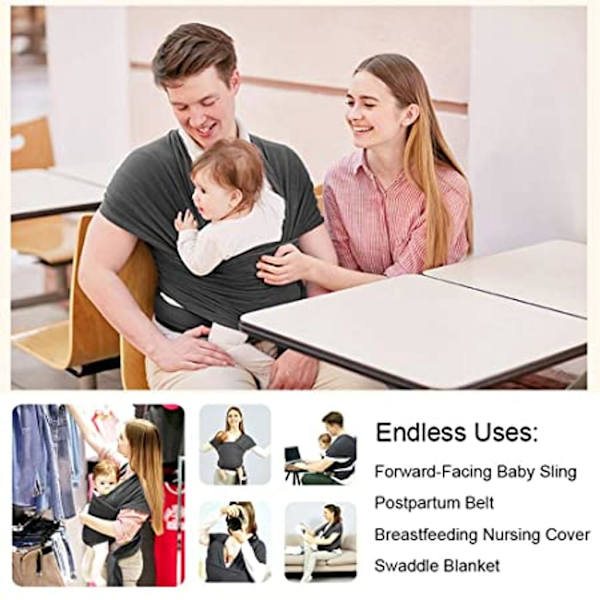 Baby , andas, unisex, lämplig för nyfödda under 15 kg, lätt att bära, mörkgrå