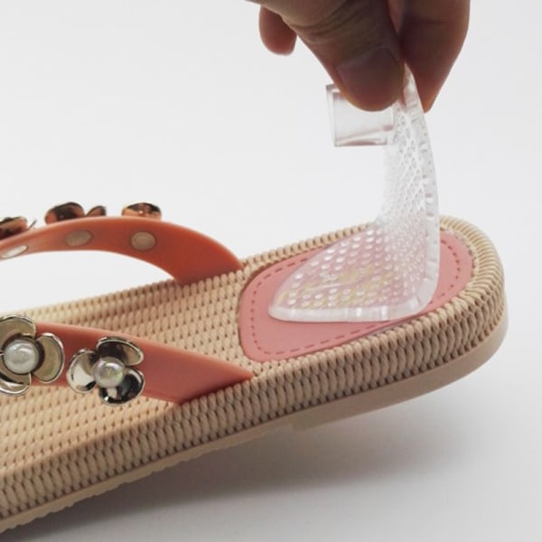 1 par genomskinlig mjuk silikon självhäftande skokuddar Sandaler Flip