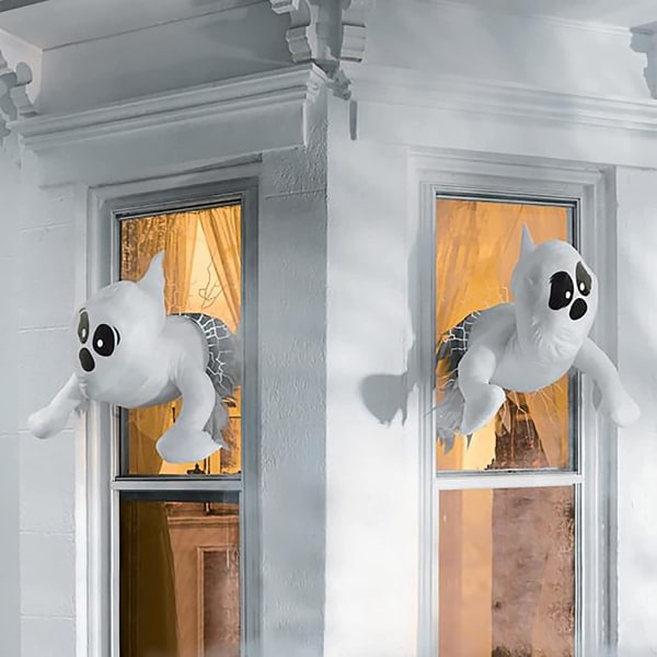 Halloween fönster kraschar spöke med klistermärken