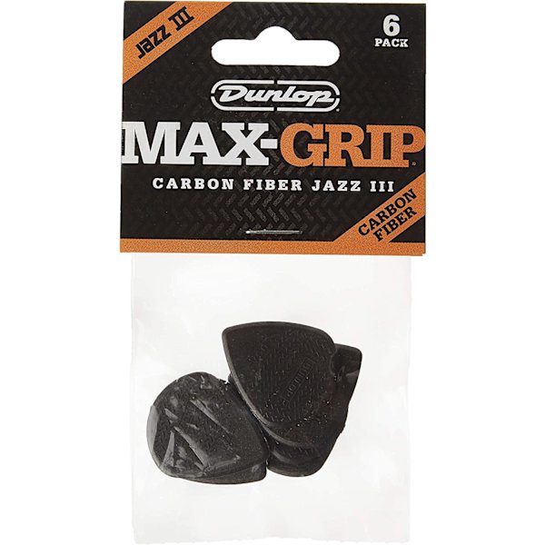 Max Grip Jazz III kolfibergitarrval, 6-pack