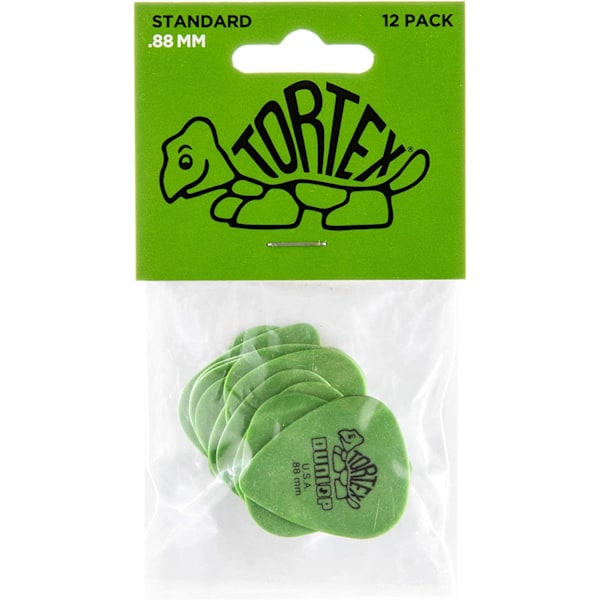 Standard 0,88 mm grön gitarrval - 12 förpackningar