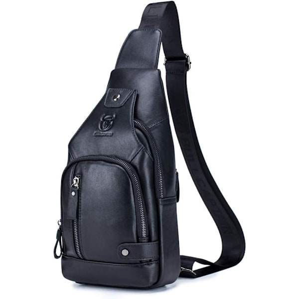 Axelremsväska i läder Crossbody Herr Dam Resor Utomhussporter, Ryggsäck