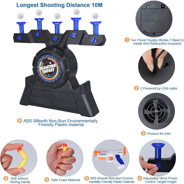Hover Target Shooting Flytdocka Target Set Elleksak, Kids Foam Dart Exploder