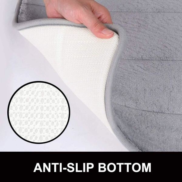 Absorberande och halkfri badmatta Memory foam Tvättbart, Memory foam, 40 x 120 cm - grå