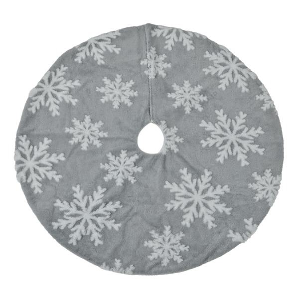 Julgranskjol Snowflake 48/30,7 tum vit plysch 78cm grå