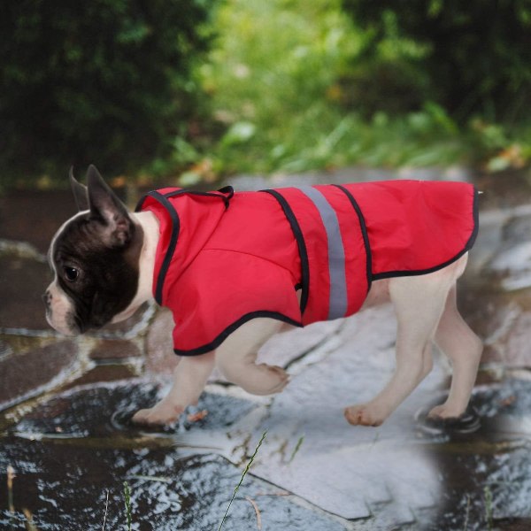 Regnjacka för hund med huva Poncho 11-20 lbs Regnrock för hund för husdjur, varm regnjacka för stor hund (1 förpackning, röd, XL)