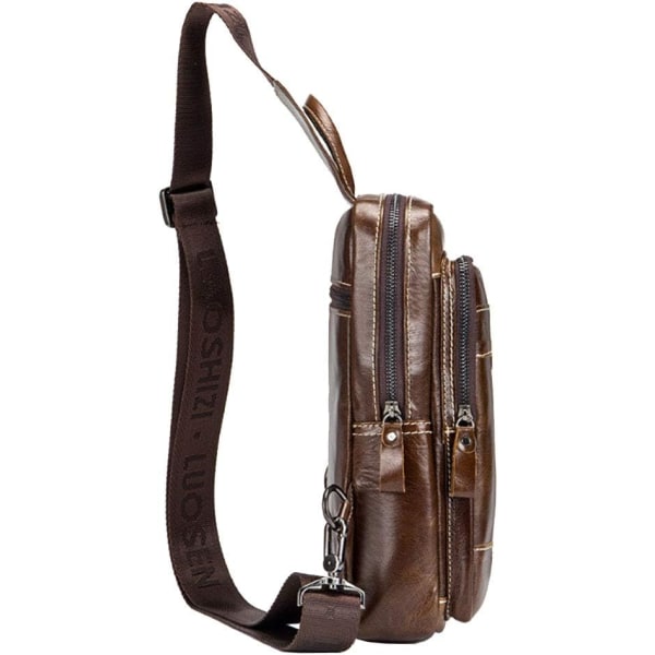 Axelremsväska i läder Crossbody Herr Dam Resor Utomhussporter, Ryggsäck