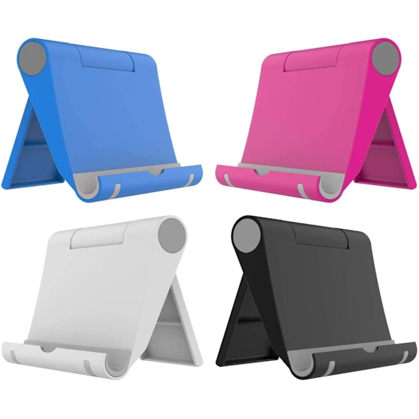 4-pack mobiltelefonställ för skrivbord, (svart, vit, blå, rosa)