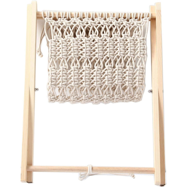 Bohemian tidningsställ Macrame tidningsställ, handvävt ställ för att placera böcker, tidningar, anteckningsböcker