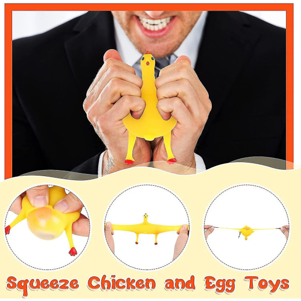 6-pack roliga leksaker Nyhet Kyckling och ägg stress relief leksaker