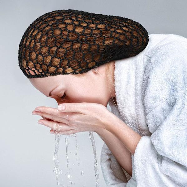 Set med 3 Mesh Hårnät Mjuk Rayon Stickad Scarf Hatt Flätad Långt Hår Net Scarf, Svart, Blå, Grå