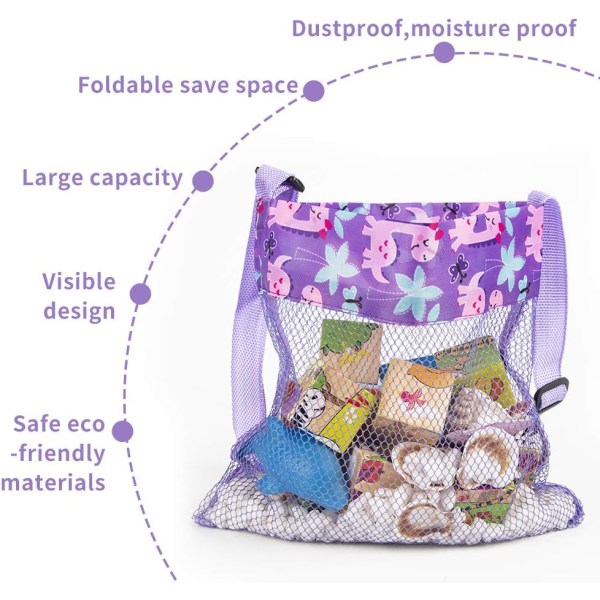 Beach Toy Shell Bag Barn Beach Bag 5-delad Set Färgglad Mesh Beach Bag