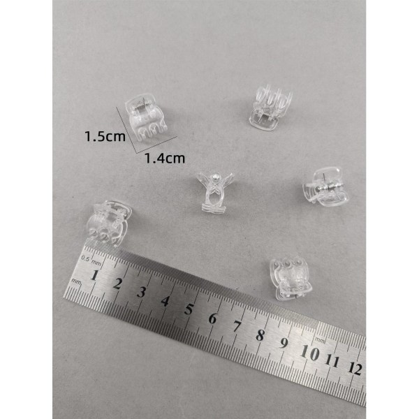 20 st. Små Transparenta vita Hårklämmor 14x15 mm
