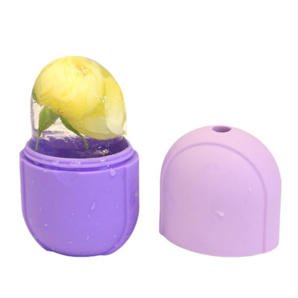 Skönhet Silikon Ice Cube Massager Face Ice Roller Hudvård lila