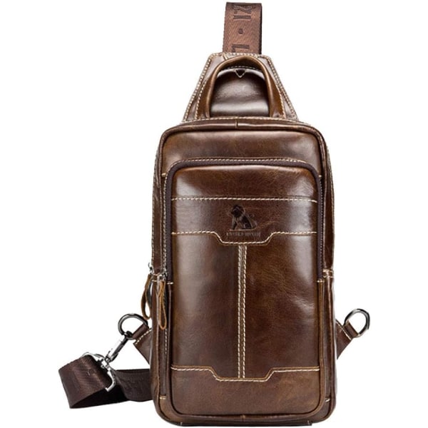 Axelremsväska i läder Crossbody Herr Dam Resor Utomhussporter, Ryggsäck