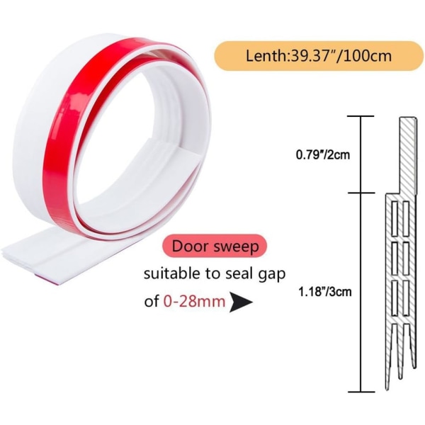 Dörr golvtätning 5*120cm gummitätning dörrtätning borste andas plugg självhäftande tätning