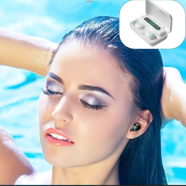 Trådlösa hörlurar, Bluetooth 5.1 hörlurar Wireless Immersive White