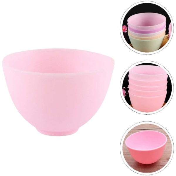 3 st silikon ansiktsblandningsskål DIY Face Bowl (rosa)