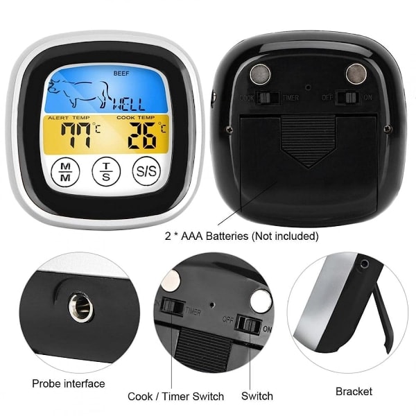 Trådlös kötttermometer, digital elektronisk mattermometer